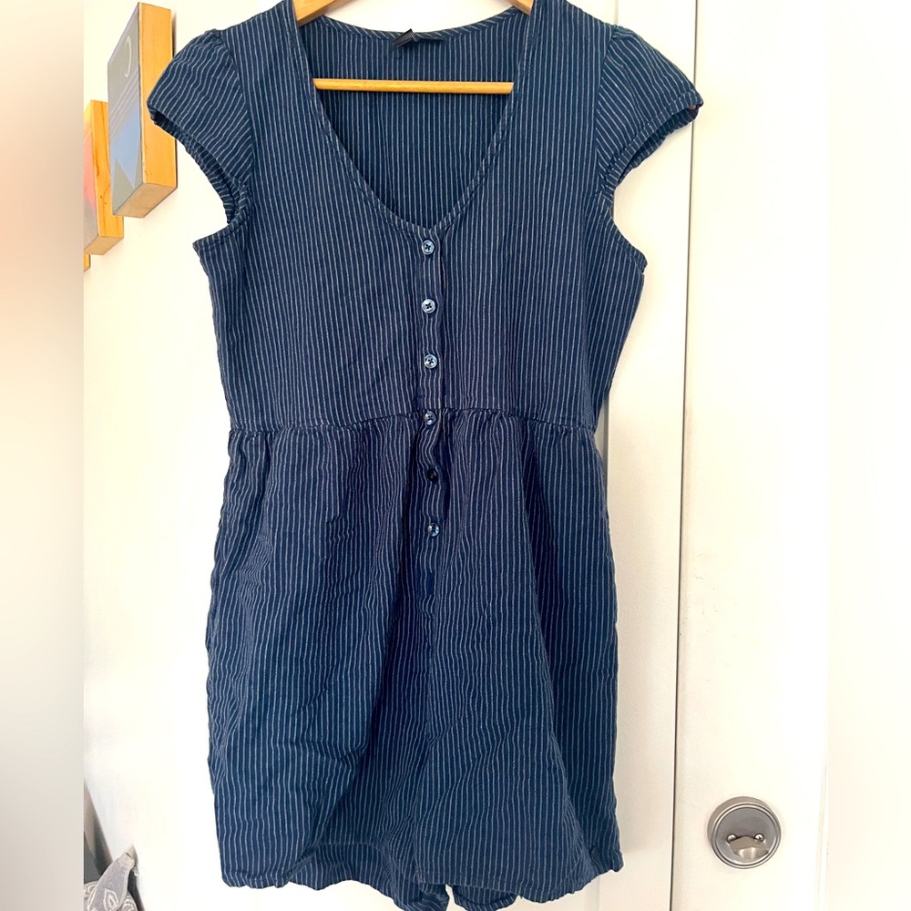 #76 Volcom denim-style pinstripe dress